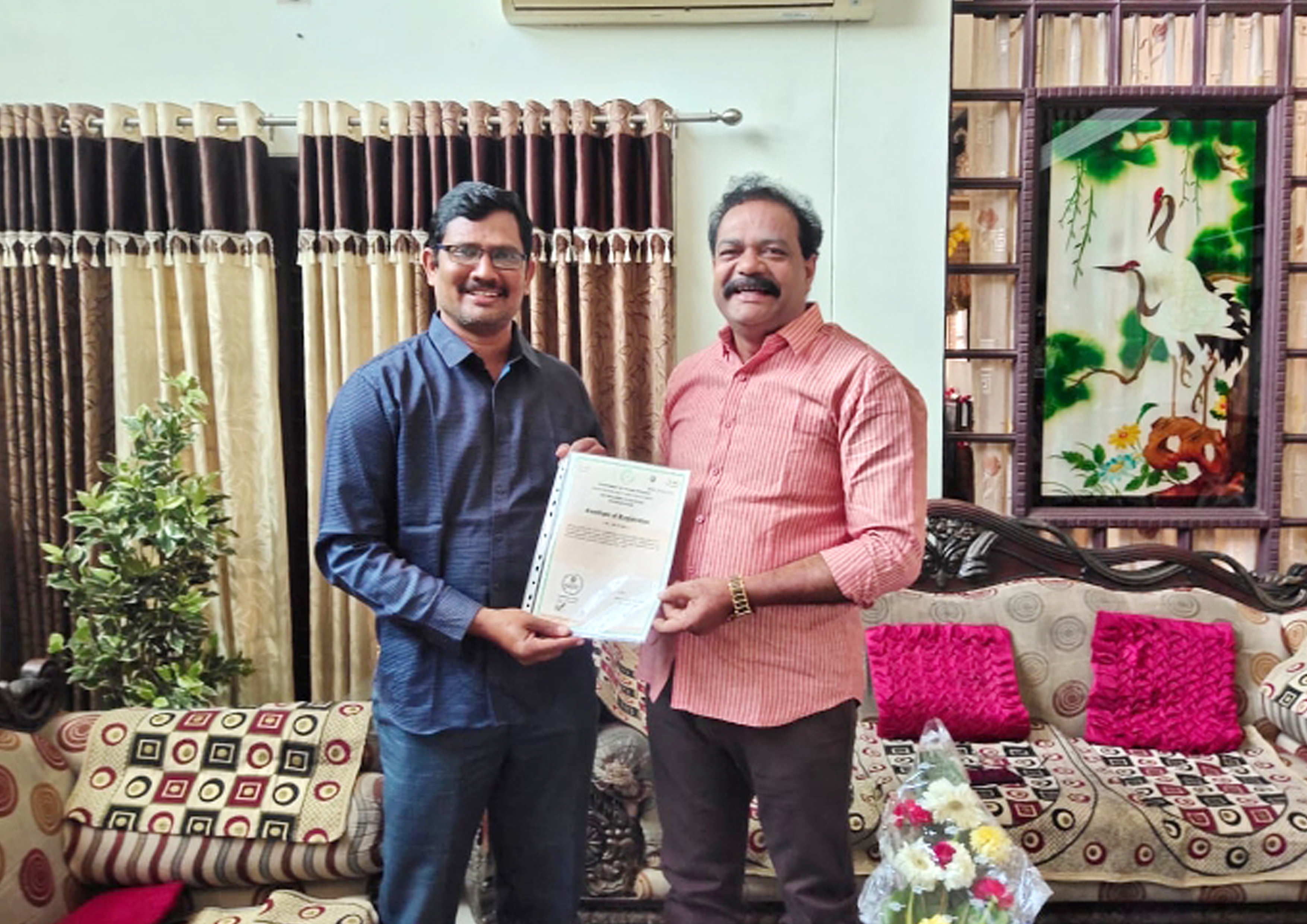 Award presented to Sistakaranam Foundation Founder Chairman
